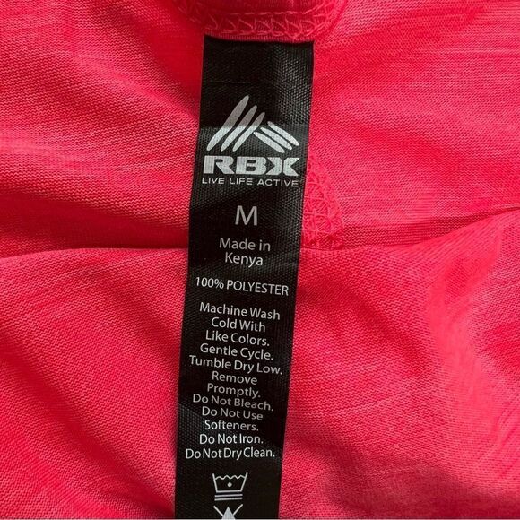 RBX ACTIVEWEAR Tank Top, Pink Slight Striped Pattern Size M - Picture 3 of 4